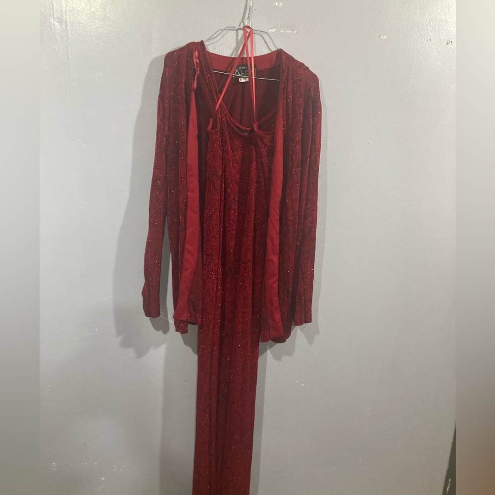 Womens Alex Evenings Red Floor Length Dress